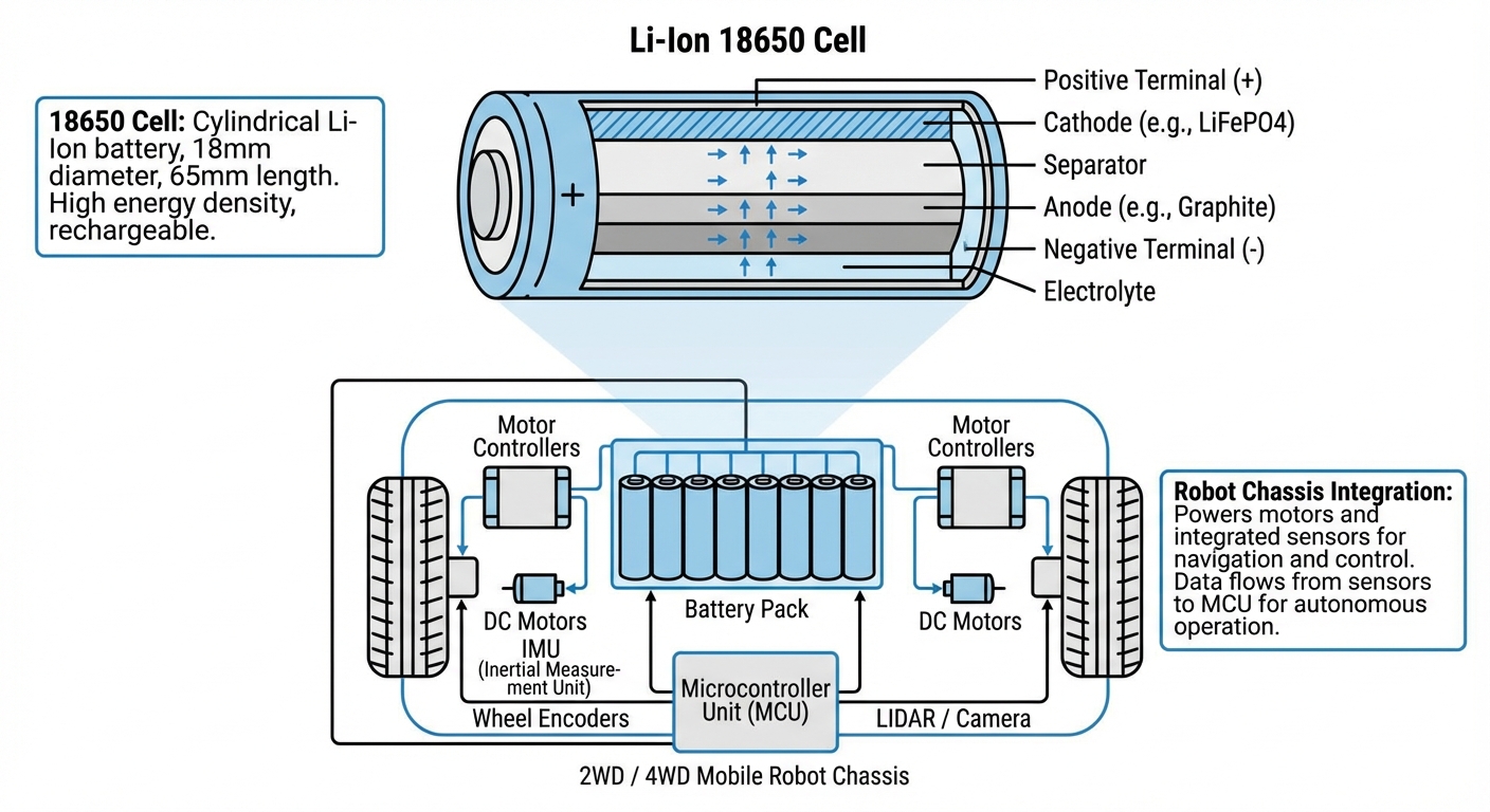 Technical Diagram of 18650 Cell Structure